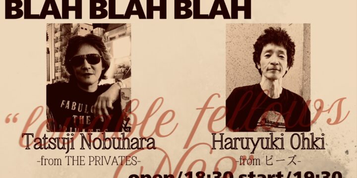 SOLD OUT!!  “lovable fellows #2”  【出演】 延原達治(THE PRIVATES) / 大木温之(ピーズ)